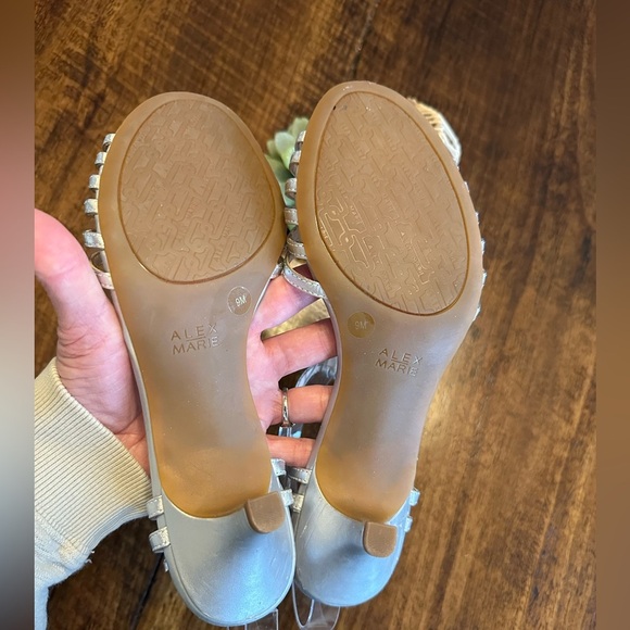 Alex Marie | Silver Metallic Strappy Heeled Sandals - Picture 5 of 9